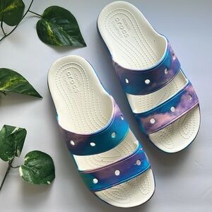 CROCS Purple and Blue Sandals